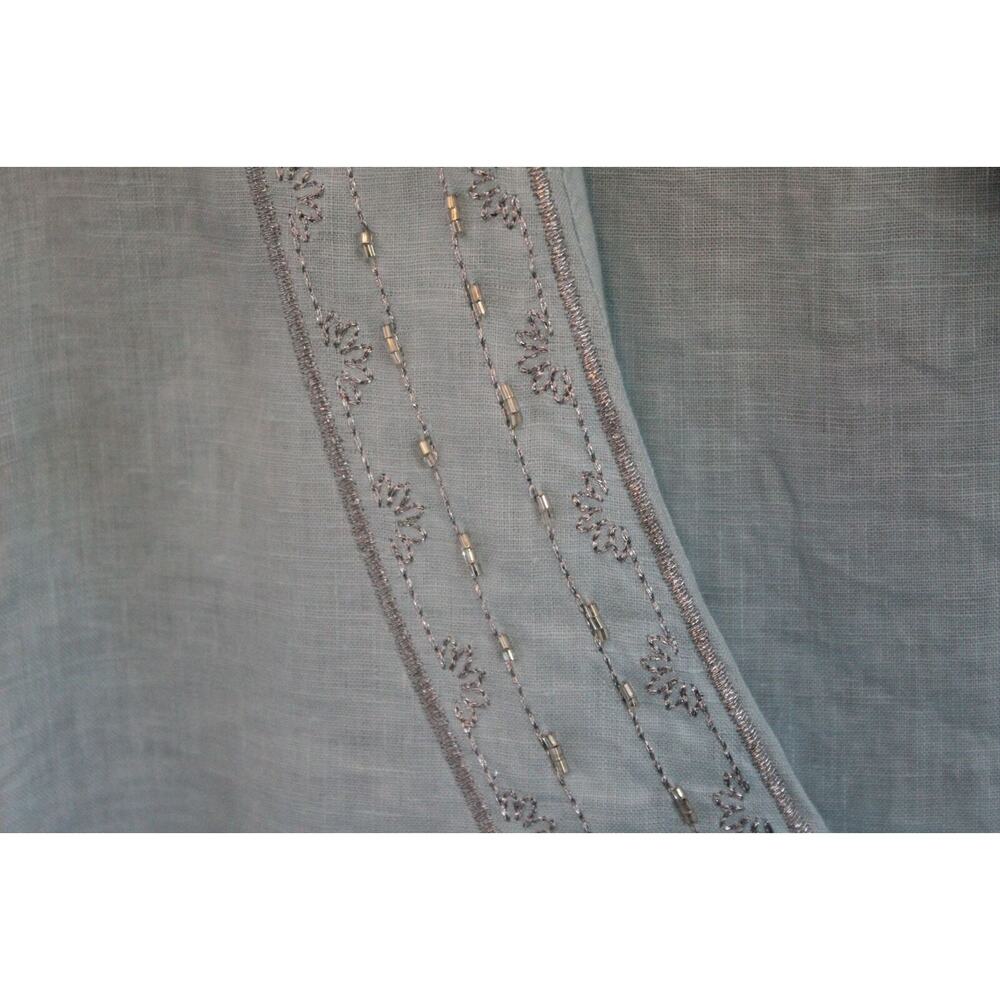 ✨2/$20 Flawed Lilly Pulitzer Linen Beaded Blouse Light Blue Top Small H11153 - Picture 8 of 16